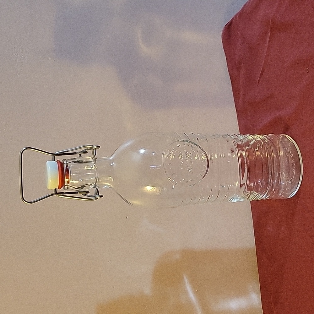 Bormioli Rocco Officina Water Bottle 37.25 oz, Italy Clear Glass